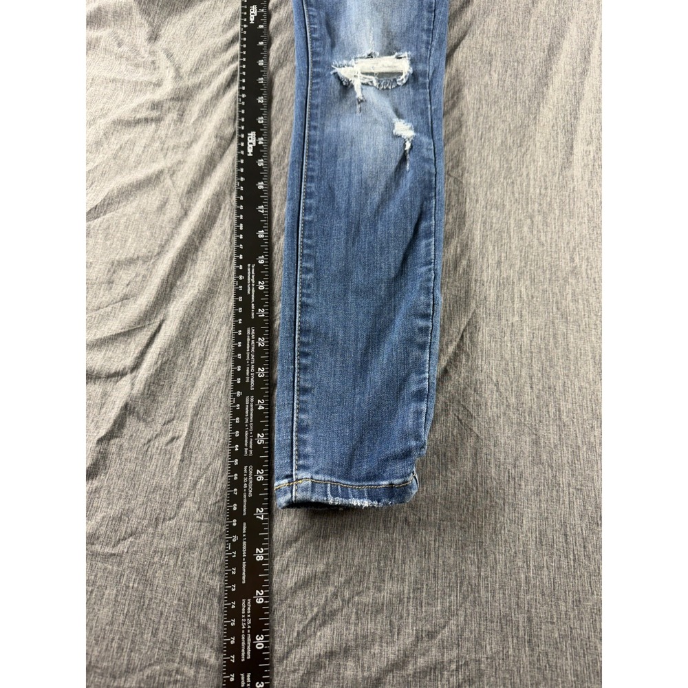 Judy Blue Womens Jeans 5/27 Skinny Fit Distressed Ripped Stretch Blue Denim - Picture 6 of 9